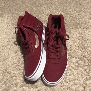 Maroon SK8 Hi Vans, 8 Women’s NWOT
